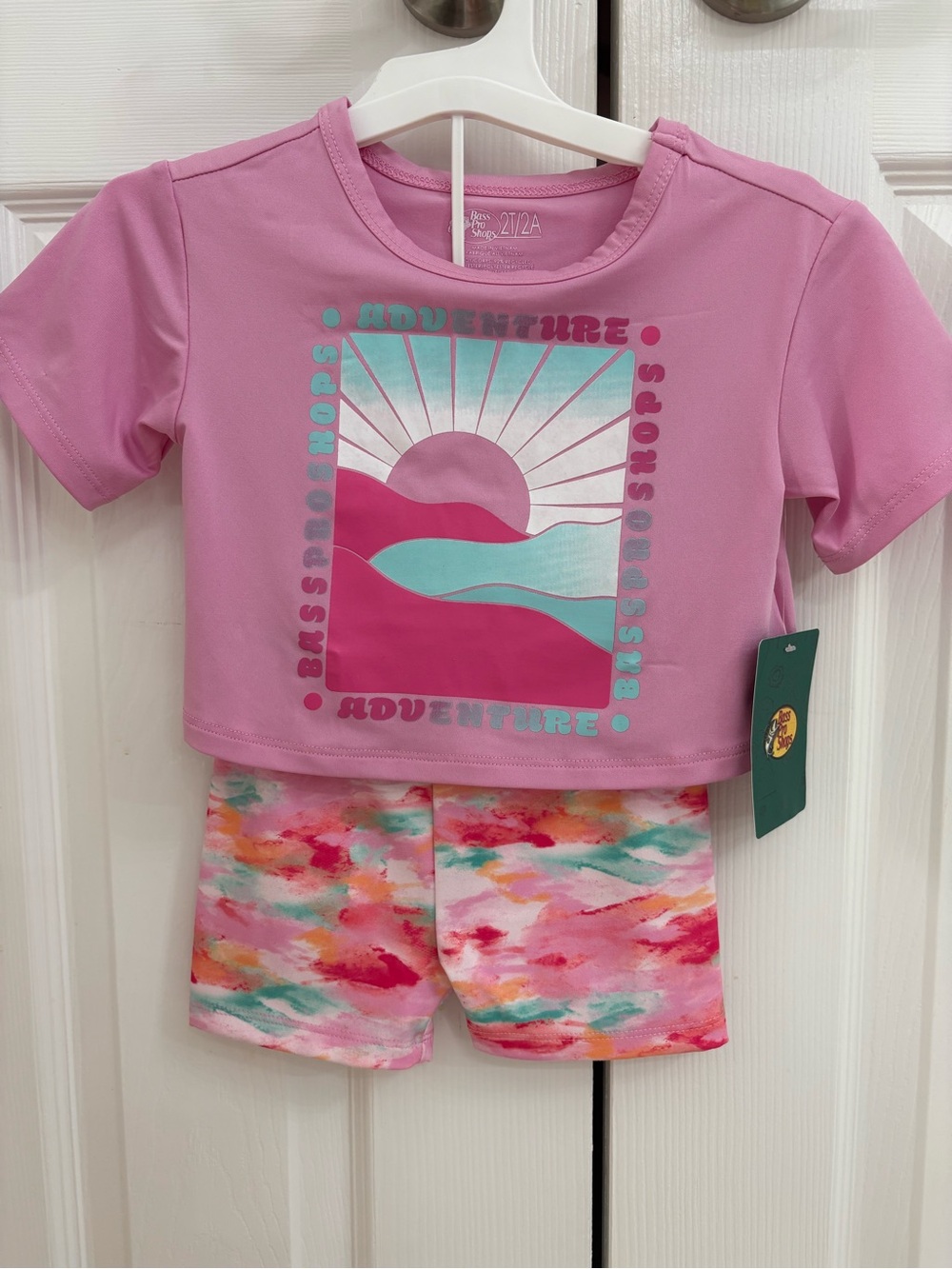 Bass Pro Shops Pink Sunrise Graphic Kids UPF 50+ ☀️ Set